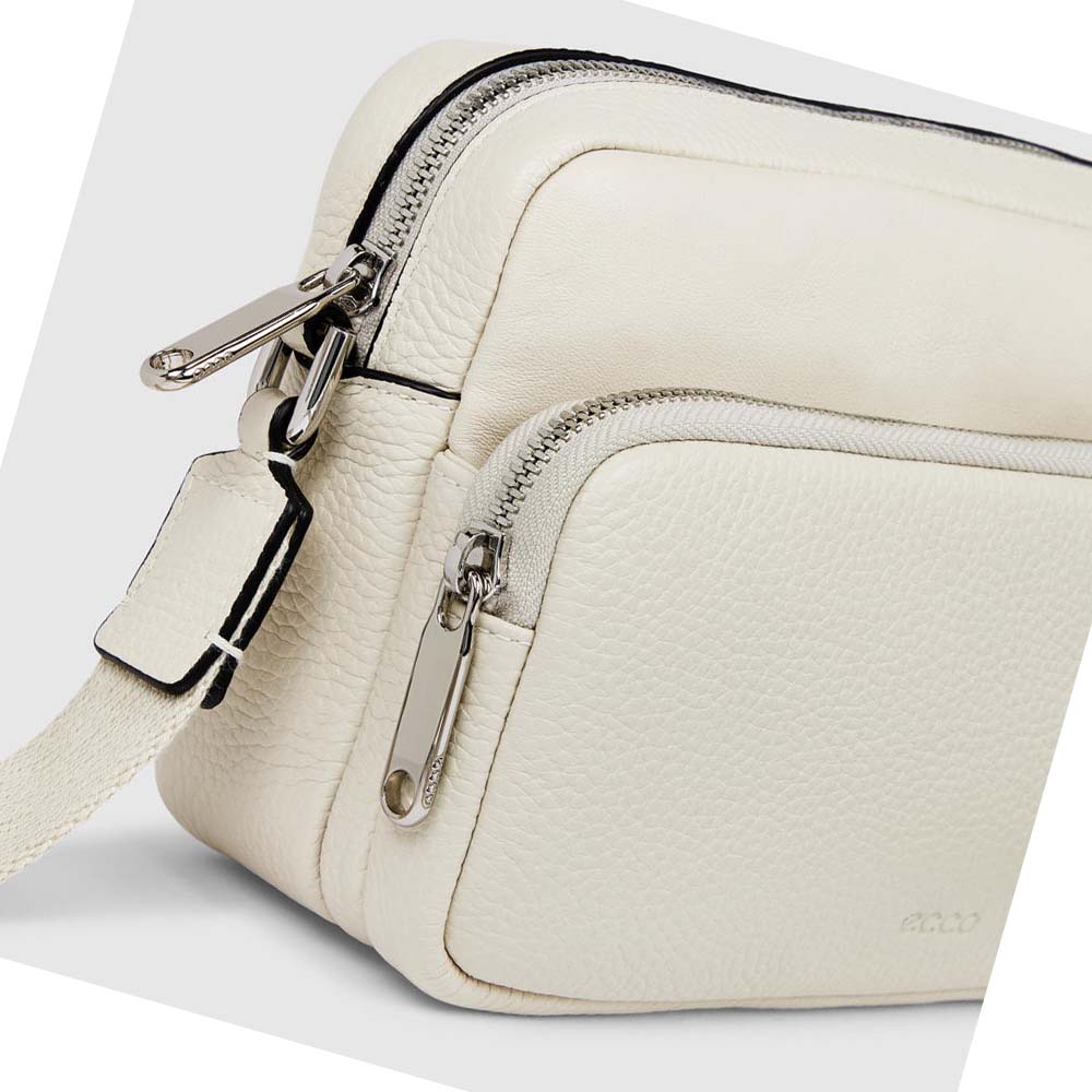 Women's Ecco Textureblock Camera Shoulder Bags White | SG 384LIS